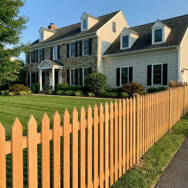 Classic wood picket fence Pennsylvania