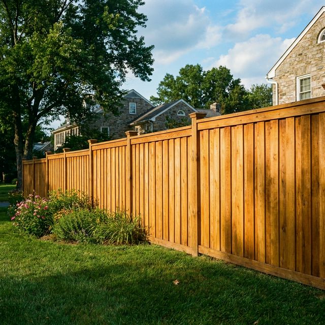 Wood fence installation